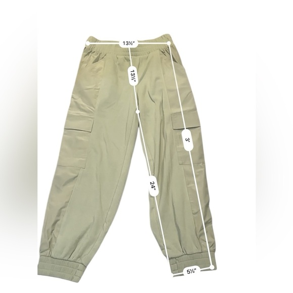 Lou & Grey Small Olive Green Cargo Jogger Pants Cotton Blend Utility Lounge - Picture 9 of 9